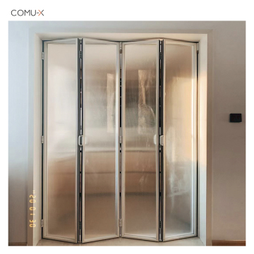 Aluminum Frameless Folding Glass Door Panoramic Bifold Partition