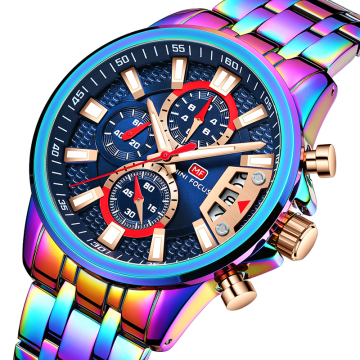 Personalized Men's Mini Focus 0352G Watch: Waterproof Quartz, Magic Casual Style with Colorful Bands