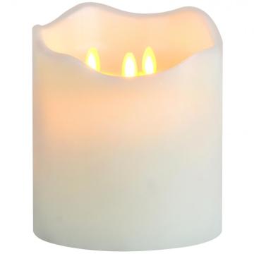 3 Wick Battery Operated Led Flameless Pillar Candles