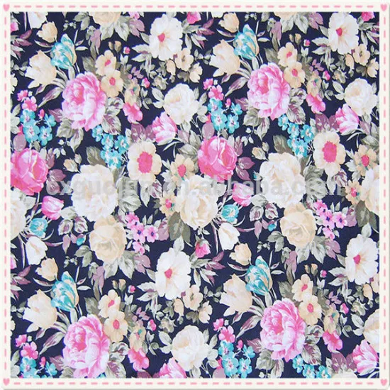 polyester transfer printing fabric with a floral pattern