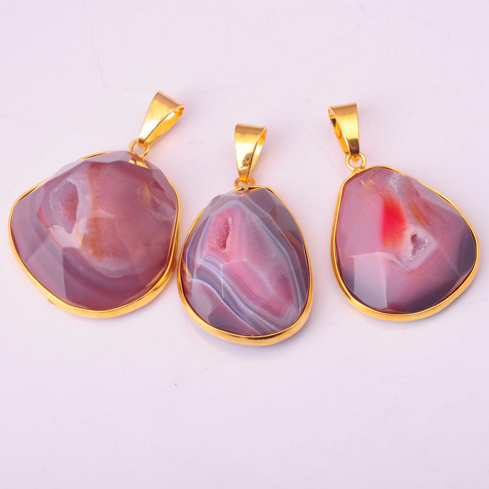 Agate Naturelle Pendentif Cristal Drusy Cave