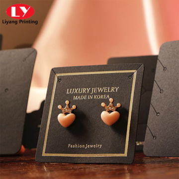 Fashion Black Bronzing Logo Earring Card