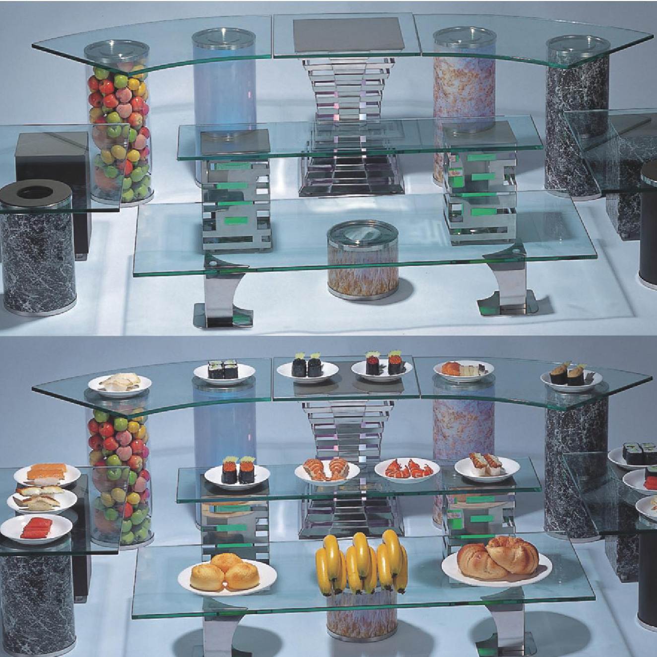 Stand tampilan prasmanan buffet display stand