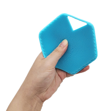 Scrubber body shower silikon lembut heksagonal untuk pengelupasan pembersihan kulit