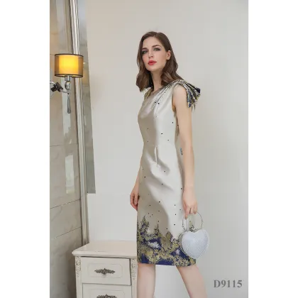 Starry Sky Beautiful Color Pattern Sleeveless Evening Formal Dress Wear Gowns