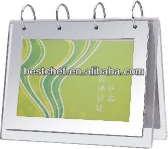 Perspex Menu holder connect with metal ring