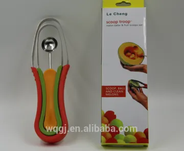 3 in 1 Scoop Troop Multifunction Fruit Cutter Fruit & Vegetable Carving Tools Scoop Troop Fruit Pulp Extractor Melon Baller