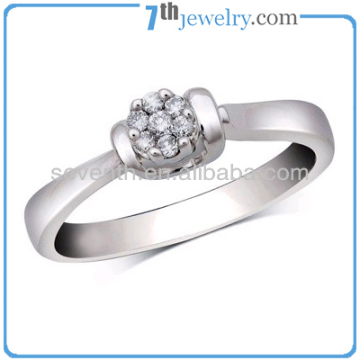 Simple Design Classic Wedding Rings with Rhodium Plated CZ Diamond