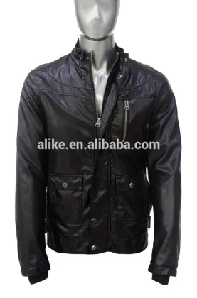 ALIKE black men pu jacket wholesale jacket