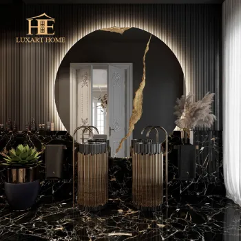 Luxury Tree Root Mirrored Gold Bathroom Basin