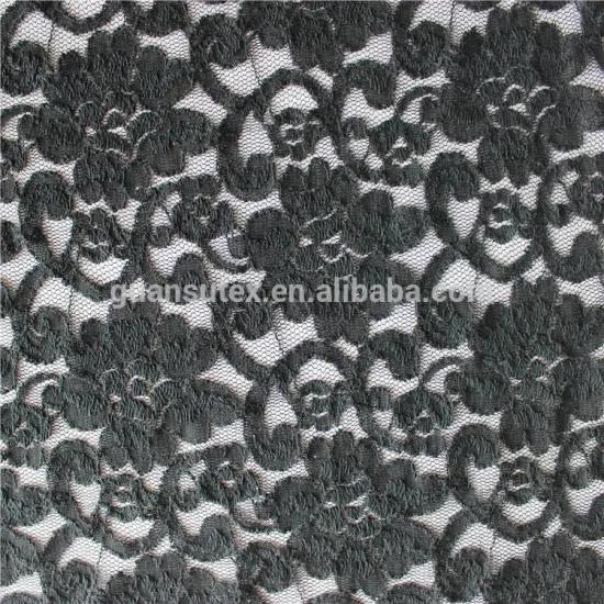 net black african french nylon cotton spandex cord lace fabric for girl dress