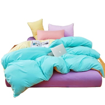 Designer Luxury Microfiber Bedding Set 100% Solid Color Housse De Couette 220x240