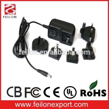dc power jack plug adapter 12V 1A Interchangeable Switching power adapter