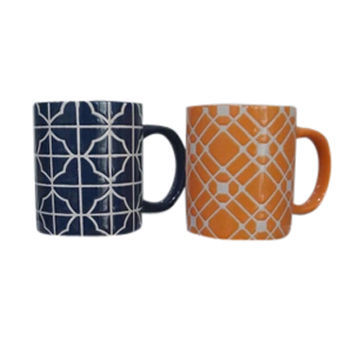 ceramic mugs with decal printed on the mugs