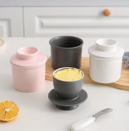 Ceramic Butter Dish for Spreadable Butter - Custom Butter Crock Keeper