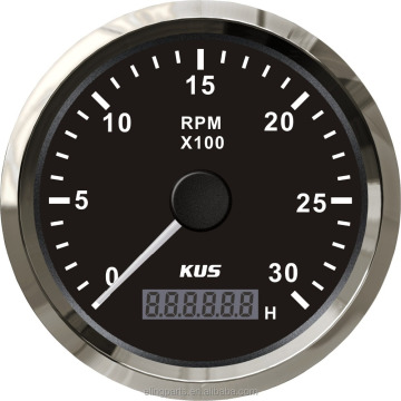 KUS 3 3/8 \ "Tachometro con orame di LED, 0-3000rpm, 12V/24V, retroilluminazione