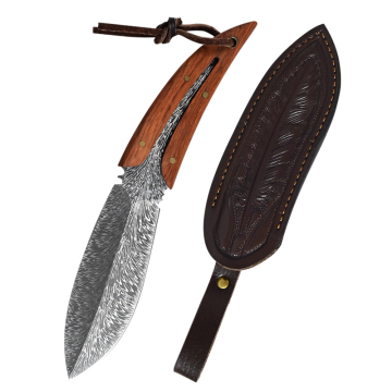 4-Zoll-Klingen-Edelstahl-Küchenmesser mit Rosenholzgriff und Lederscheide