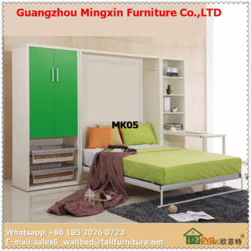 MFC home furniture vertical wall bed wardrobe cabinet bed hidden bed