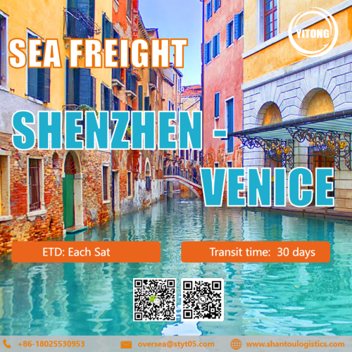 Internationale zeevrachtdienst van Shenzhen naar Venetië