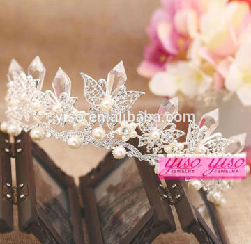 butterfly clear big icicle traditional crystal bridal hair jewelry hair band