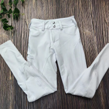 Pantalones ecuestres de botón clásico blanco