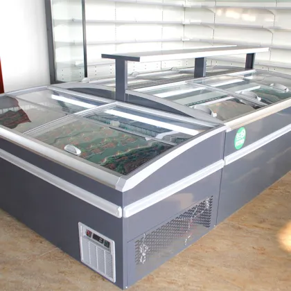 Commercial frozen food cabinet open top combined deep island cabinet freezer horizontal refrigeration equipment