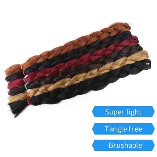 Wholesale 100% Kanekalon Jumbo 165G 82 Inch 3X Synthetic Pre Stretched Extension Ultra Braid Hair