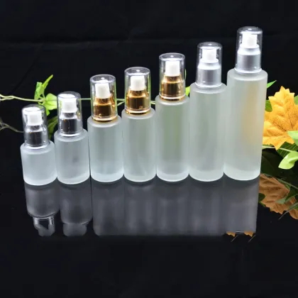 Wholesale Frosted Cosmetic Lotion Bottles - Clear Glass Lotion Containers