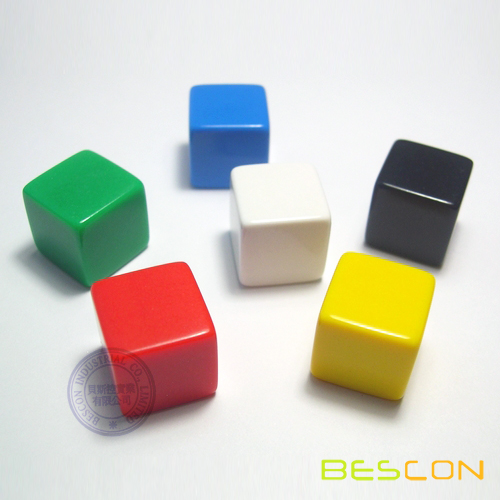 Colorful Blank Dice, counting cubes