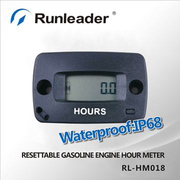 Resettable Maintenance Reminder Digital LCD Inductive Hour Meter Black