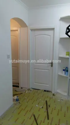 Wood design white primer painted wooden door