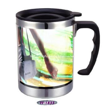 Stainless Steel Insert Advertising Paper Office Mug