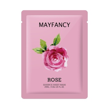 Máscara de lençol de face de soro rosa para hidratação na pele