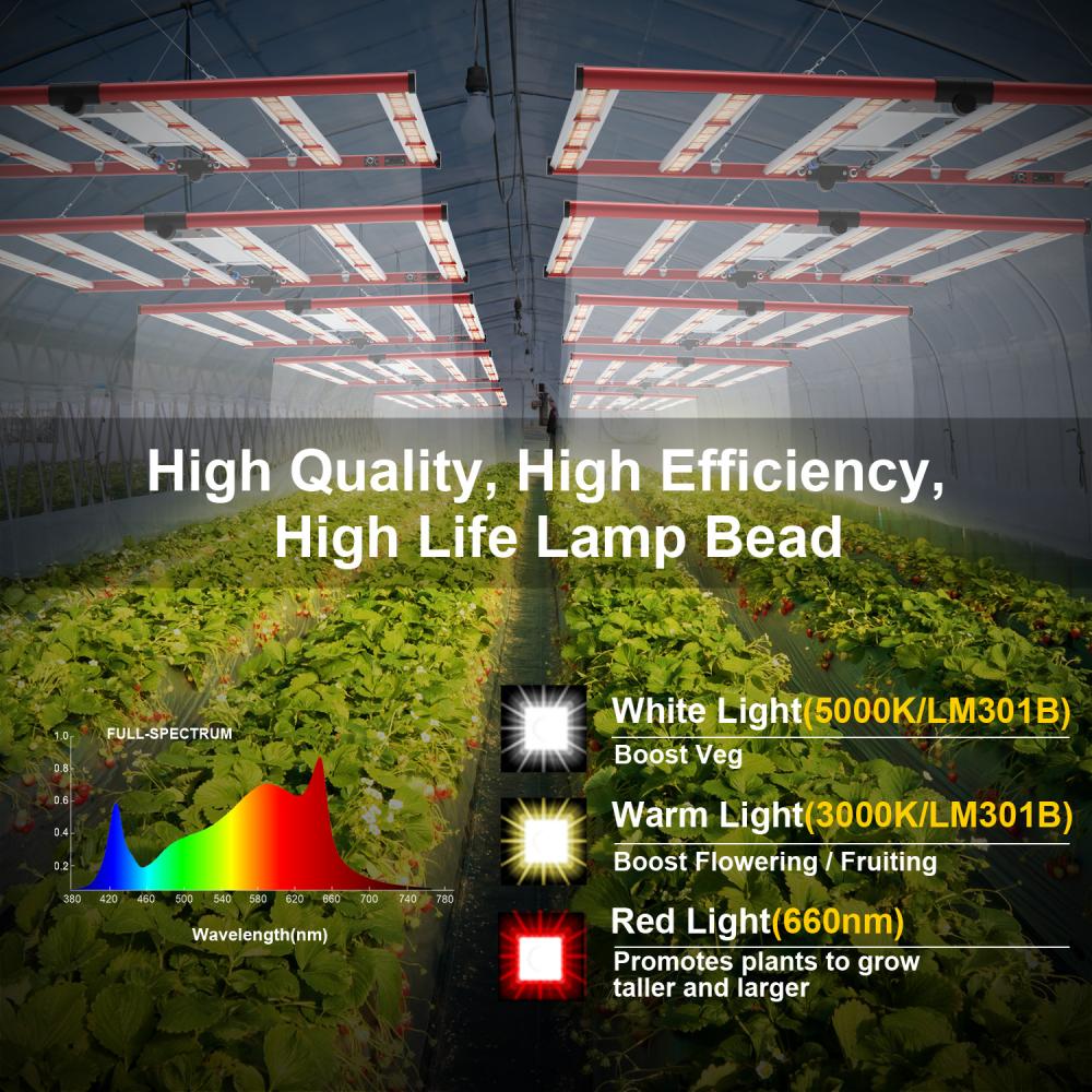 650W 800W 1000W LM301B 301H AGLEX HIGH PPF 650W Spectre complet LED Grow Light Bar pour les plantes de médecine commerciale verticale intérieure