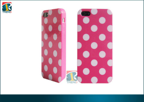 Round Dot Pink Durable Pc Rain Dot Tpu Case For Iphone 5 Protective Cases Tc-iph5-c013b