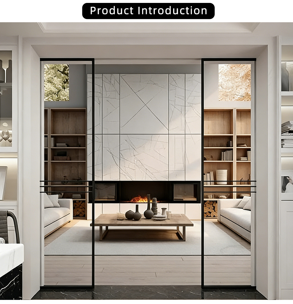 Clear Glass Double Panel Sliding Door YJ-R013 X