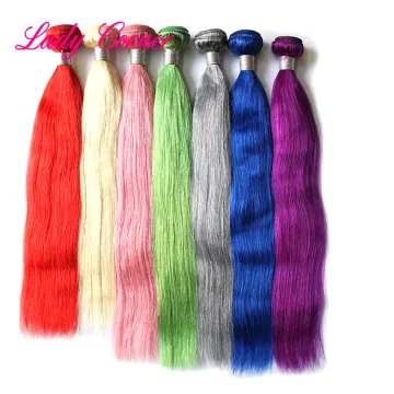 Straight blue human hair bundles on INS virgin human hair blue black hair weave