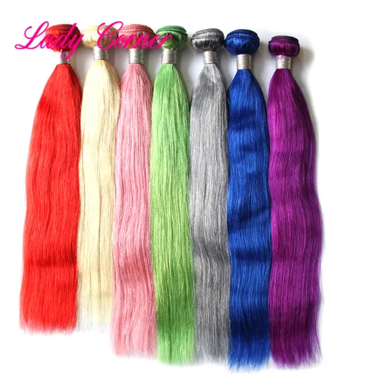 Straight blue human hair bundles on INS virgin human hair blue black hair weave