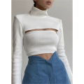 Women`s Turtleneck Tunic Crop Pullovers top