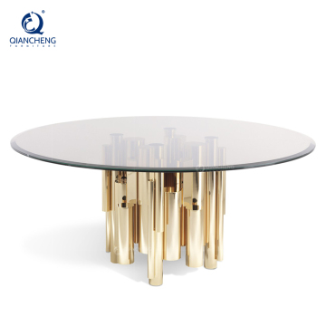 Tavolo da pranzo in vetro ad alto contenuto di acqua ad alto materiale Qiancheng