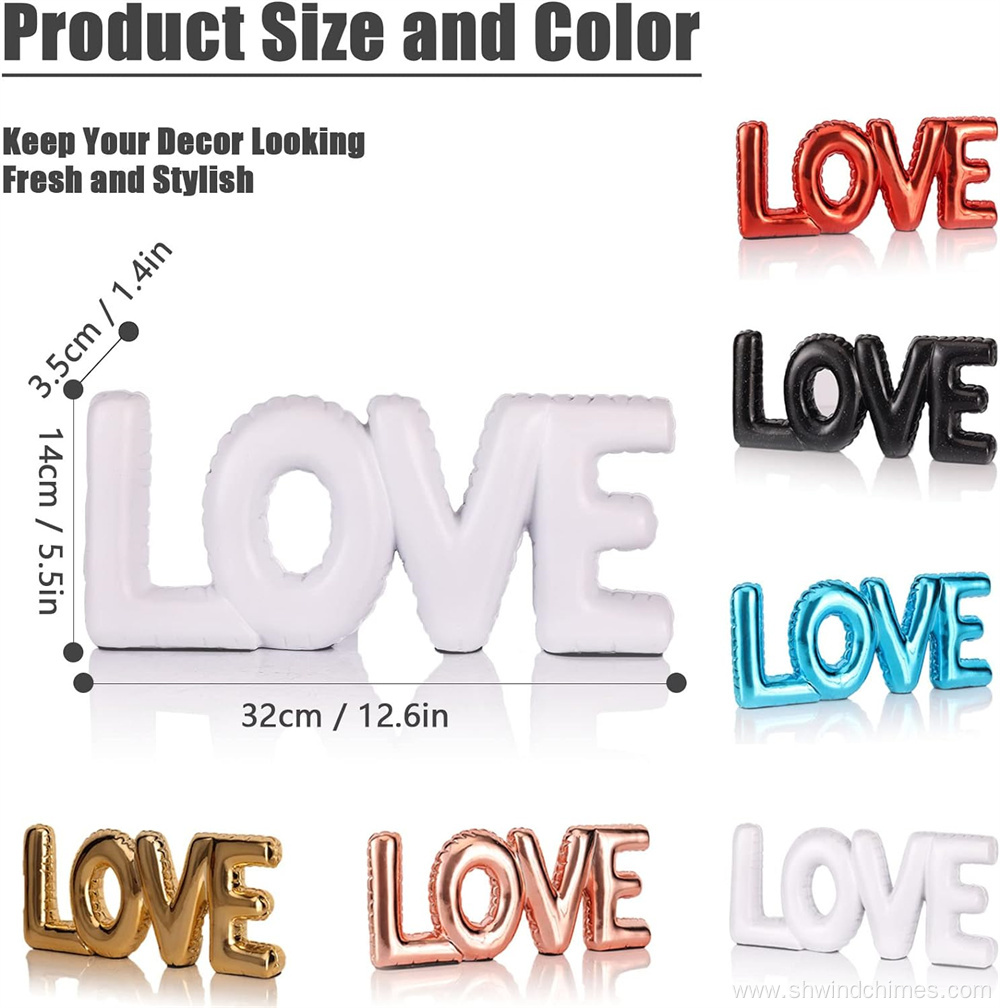 Large Resin Sculpture of White Love Letters
