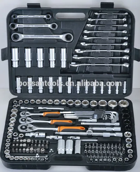 180 pcs 1/4 3/8 1/2 german plastic box spanner socket set