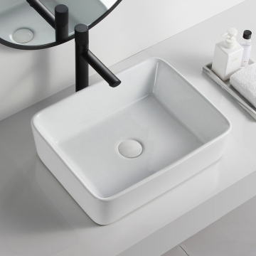 Hot Sale White Vessel Top Counter Lavabo Art Basin Ceramic Bathroom Sinks