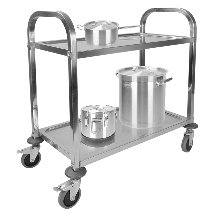 Stainless Steel Two Layer Dining Trolley