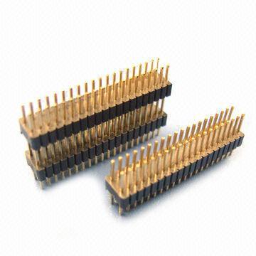 Pin Headers, Dual Row with 1.27mm Pitch, Straight Dip Type and 2.54mm Insulator Height