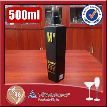 China painting color black 500ml black glass liquor bottle for vodka