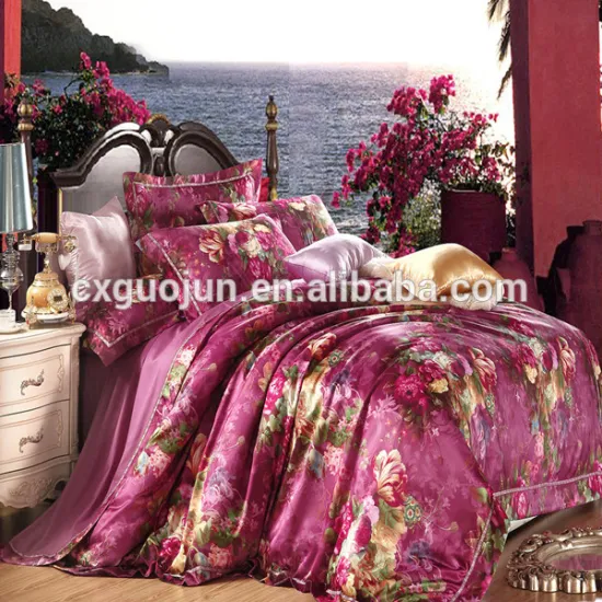 2014 hot sale polyester transfer printing satin hometextail fabric