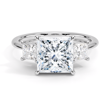 18K အဖြူရောင်ရွှေမင်းသမီး Lab Diamond လက်စွပ်