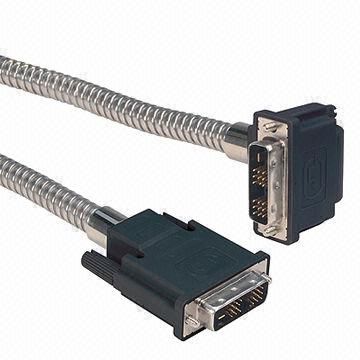 DVI cable, male to angle male nickel plating