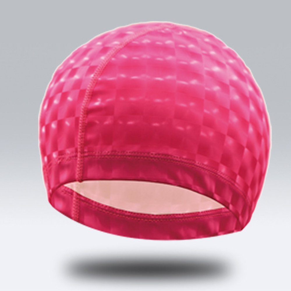 New Men Women Durable Swimming Cap Classic Delicate Texture Swimming Cap PU Waterproof Protect Ears Long Hair Swim Pool Hat